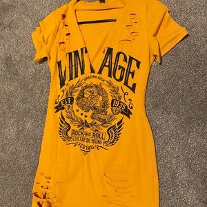 Distressed Fitted Mini Dress